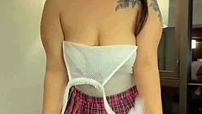 sexy asian schoolgirl flashes huge natural tits shakes fat ass