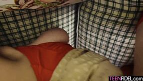 my big natural tits bounce while i gag on monster cock and get fucked doggystyle