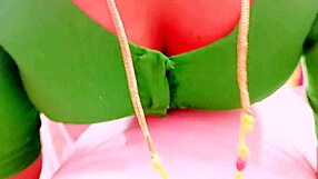 Desi Maid's Big Boobs and Ass Bounce Riding Landowner with Dirty Telugu Talk!