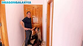 Busty Blonde MILF Mom Deepthroats Delivery Boy in Homemade Roleplay Surprise