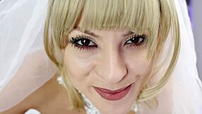 blonde bride cuckold hubby with bbc anal ass to mouth backstage roleplay