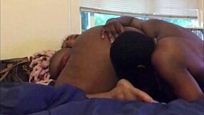 Man, eating her wet shaved pussy from behind till she cums hard