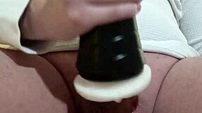 fleshlight grips tight as cock pumps deep for explosive close-up cumshot finish