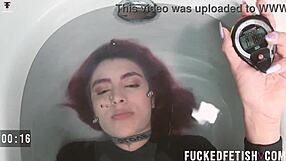 skinny latina ass strains in extreme underwater black neoprene hold