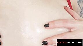 hey, check out latex queen charlotte sartre getting her ass oiled and gaped wide