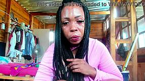 Big Booty Ebony Milf Tries Denim Shorts and Long Boots
