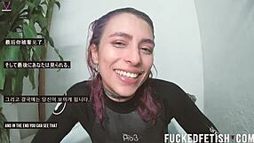 skinny latina ass strains in extreme underwater black neoprene hold