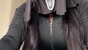 hey, wanna see this black hottie in leggings tease your cock on your screen this friday 13th?