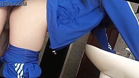 yo check this latina schoolgirl quickie pussy fuck in school bathroom... tight!