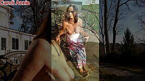 mature candi annie milks cock outdoors backstage then swallows cum yummy 💦😋