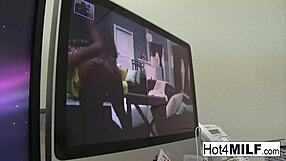big titted brunette babe blows then rides cock craving hot cum