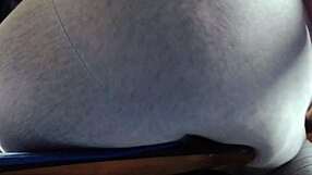 Redhead milf neighbor farts cutely in tight yoga pants closeup