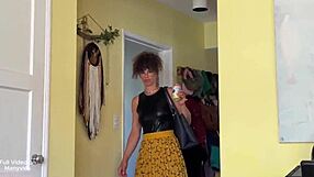 Stepmom's Goth Babysitter Dares Cum-Filled Facial Game