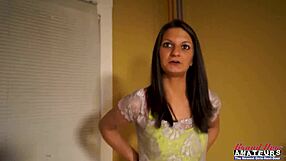 Petite brunette peyton deepthroats cock in casting then rides with cumshot facial.