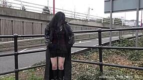 WOW GOTHIC FAYTH CORBIN FLASHES TITS AND MASTURBATES PUBLICLY!