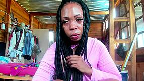 Big Booty Ebony Milf Tries Denim Shorts and Long Boots