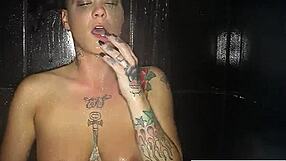 Brunette Babe Jezebelle Fingers Pussy And Tits In Steamy Shower Solo