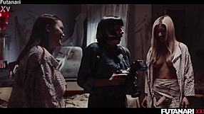 sex-crazed shemales trap girl for futanari bukkake anal threesome creampie