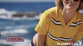 i strip and dance solo as petite blonde milf outdoors undressing slowly