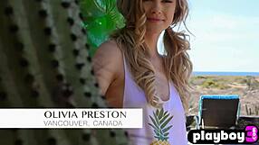 blonde olivia preston poses petite body outdoors stripping bubble butt