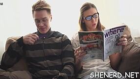 whoa this nerdy teen 18+ sucks cock like a total freak 😈🤓