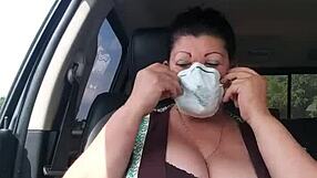 Truck Ride Reveals Her Dripping Pussy Closeup Tease Inside