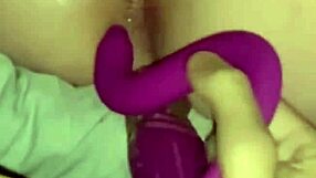 giant vibrator dildo anal insertion first time close up