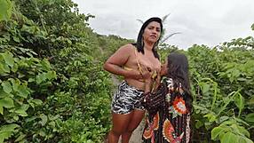 Ninfeta Carioca Fucks Raw In Woods Caught By Couple Keeps Going