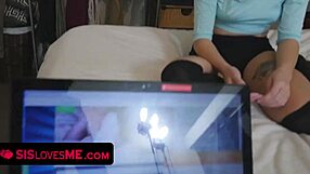 POV Teen Stepsis Riley Mae Tied Up Blowjob Shaved Pussy Fuck Fest
