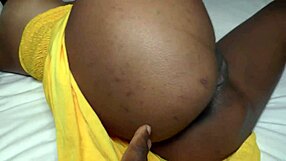 Luscious Petite Ebony Model Bareback Creampie from Neighbor POV