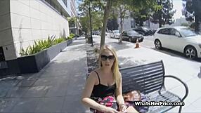 why pound this broke street blonde teen when cash makes her beg for more?