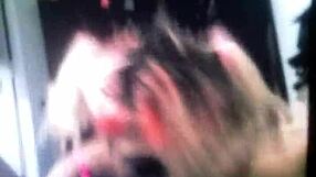Sucking deep on throbbing cock with spit dripping down during intense amateur blowjob session