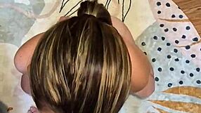 dirty wife teases pussy in lingerie before massive facial explosion