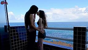 hey, we're just having fun on the terrace overlooking the ocean...