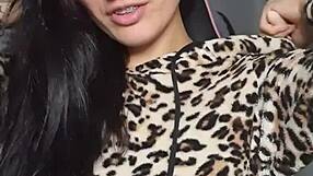 claudia bavel masturbates hard in leopard gaming outfit!