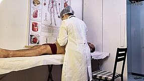 Patient's monster cock gets rock hard as sexy nurse examines him leading to rough pussy bang!