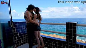 hey, we're just having fun on the terrace overlooking the ocean...