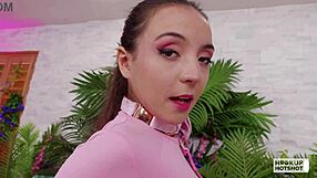 sasha tatcha bounces small waist on bryan gozzlings cock reverse cowgirl then takes rough doggystyle assfucking