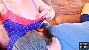 Myst Duo plays puffy nipples till curvy milf cums hard