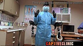 Uniforms cling tight in backstage glove and gown tease