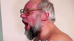 Chubby European teen rides grandpa's cock cowgirl then missionary passionately