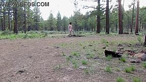 Bodybuilder Simscristian05 Flashes Muscular Naked Body at Campground Entrance in Sheer