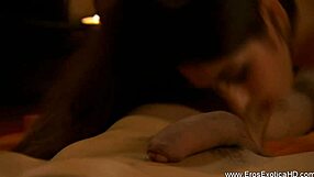 She kneels delivering beautiful blowjob from exotic hot asian milf lips