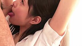 Dude fills Japanese schoolgirl's pussy with creampie after hardcore cosplay pounding