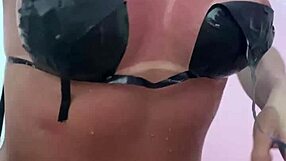 Shemale's Thrilling Post-Tan Machine Tease Ignites Desire