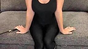 BLACK BODYSUIT HUGS CURVES WITH HOT HUNTER BOOTS ON!