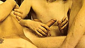 wild vintage orgy throbs with hairy pussies double fucked in retro hairy beaver chaos