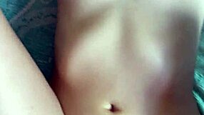 fresh from shower curvy babe grabs skinny guy's cock for instant interracial fuck