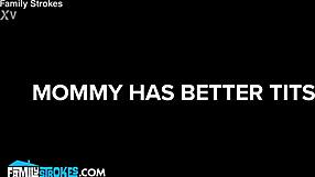 Stepmommy's big tits and hungry pussy punish stepson, teaching him who's boss with deepthroat revenge