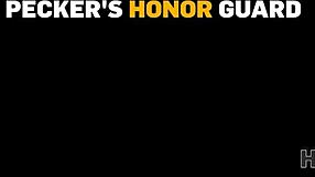 Flexible teen soldier's shaved pussy tempts old sgt watcher